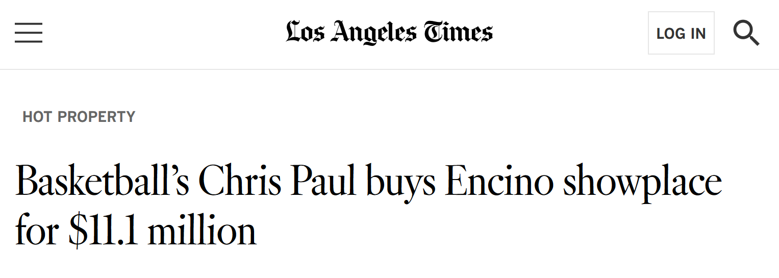 1110万美元！曝保罗在洛杉矶买下新豪宅，球迷：想去快船还是湖人？(2)