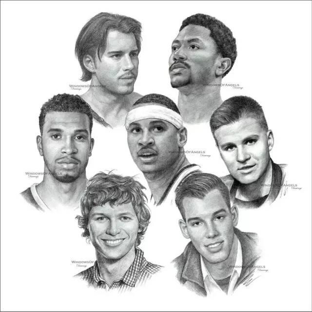 nba球队素描图 NBA30支球队集体素描画(17)