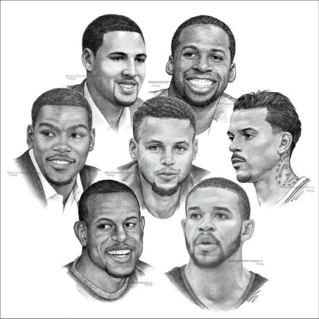 nba球队素描图 NBA30支球队集体素描画(26)