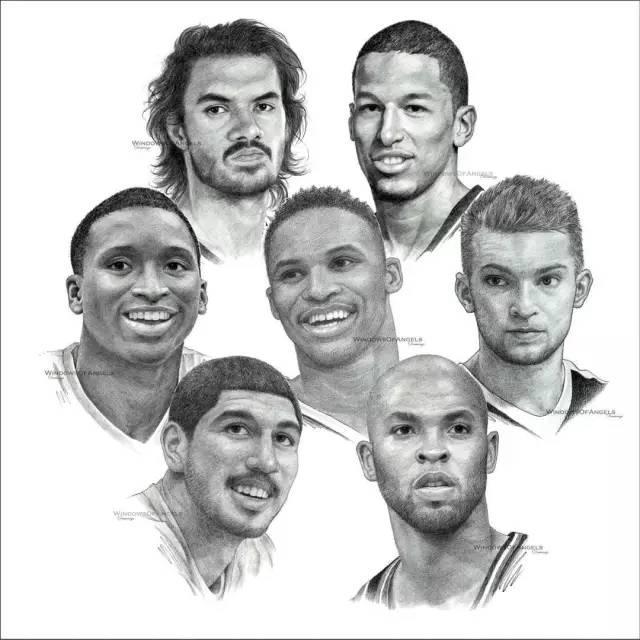 nba球队素描图 NBA30支球队集体素描画(28)