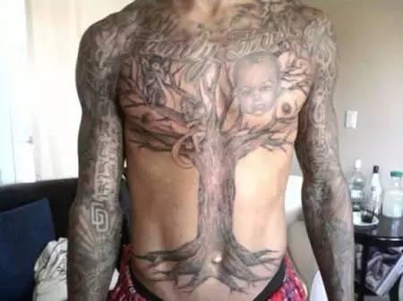 nba球星纹身泰森 12个NBA球星最酷纹身(8)