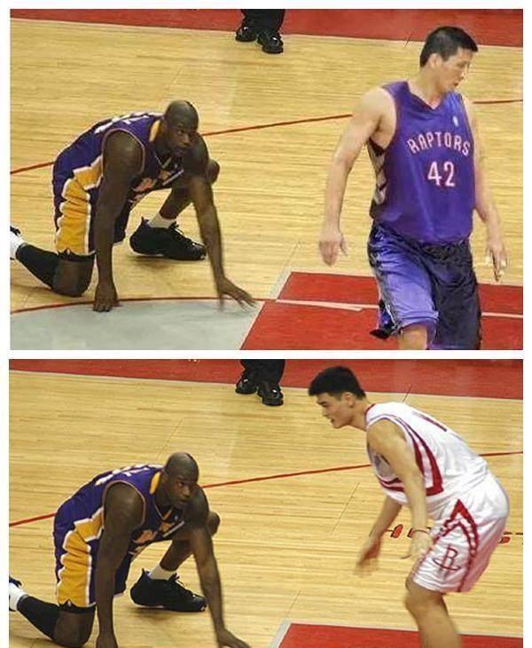 NBA五大著名假图：加内特摸硬币，奥尼尔跪拜大巴，周琦变肌肉怪！(1)