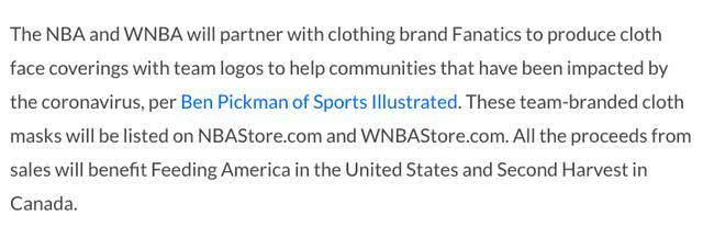 全美破66万，NBA做出决定！生产球队队标口罩：支持两慈善组织(5)