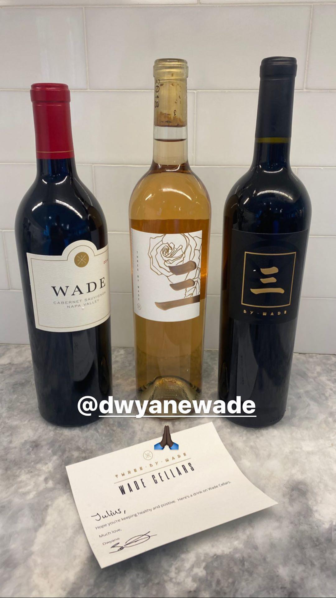 兰德尔更新Instagram, 感谢韦德送自己的红酒(1)