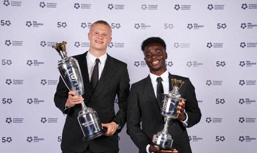 哈兰德当选PFA年度最佳球员 萨卡获最佳年轻球员奖(1)