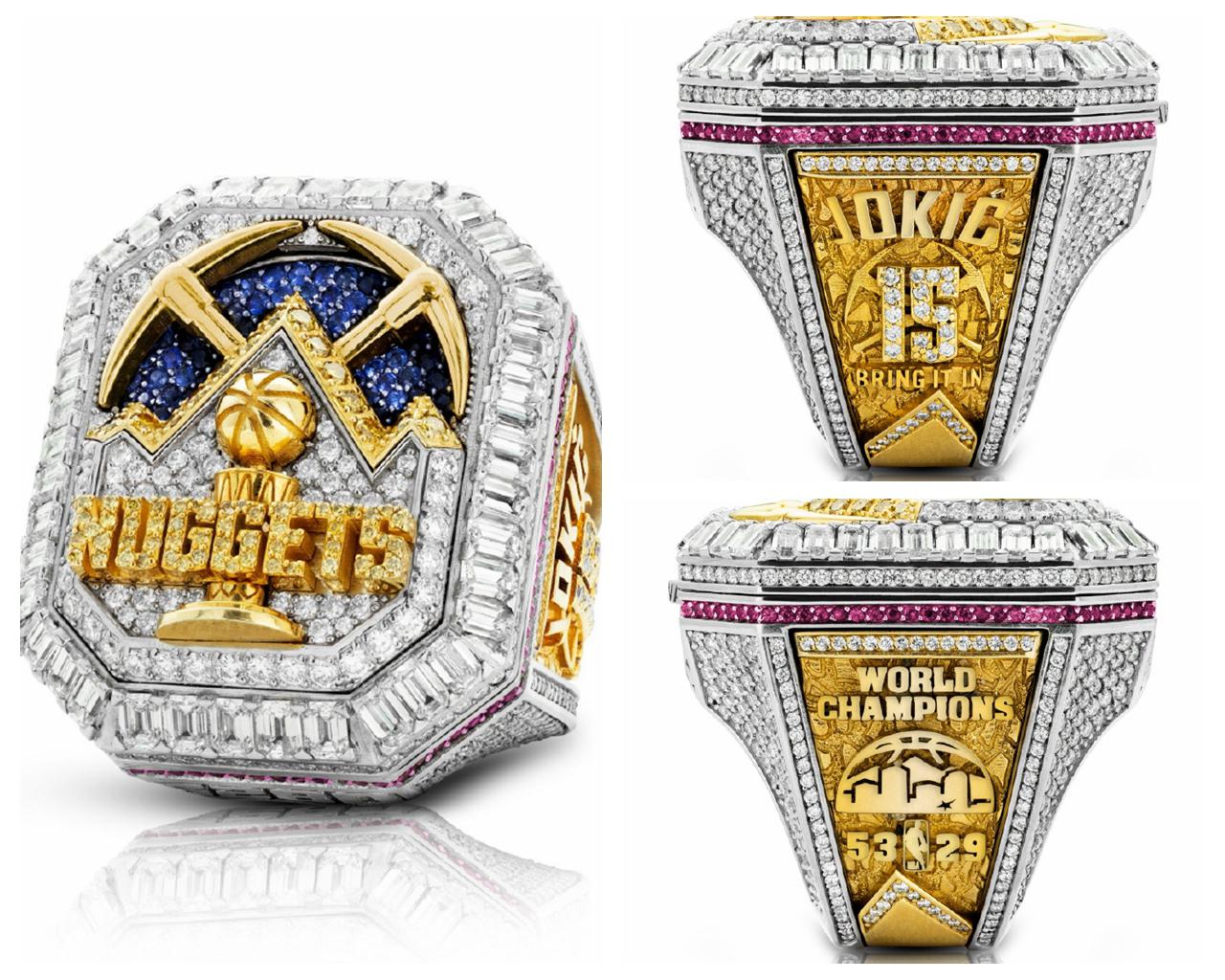 每枚镶嵌16克拉钻石，掘金的NBA总冠军戒指有两处独特设计(1)