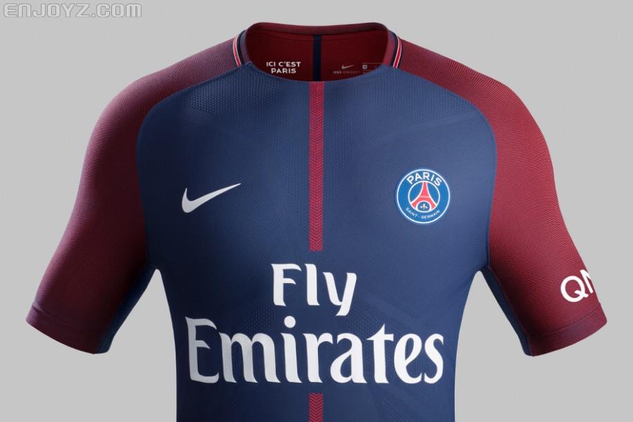 法甲臂章1718 巴黎圣日耳曼发布17/18赛季主场球衣(2)