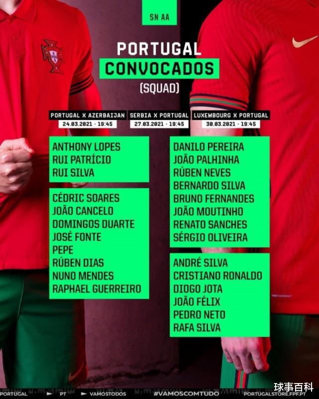 葡萄牙队公布25人豪华名单：C罗领衔 三条线无明显弱点(7)