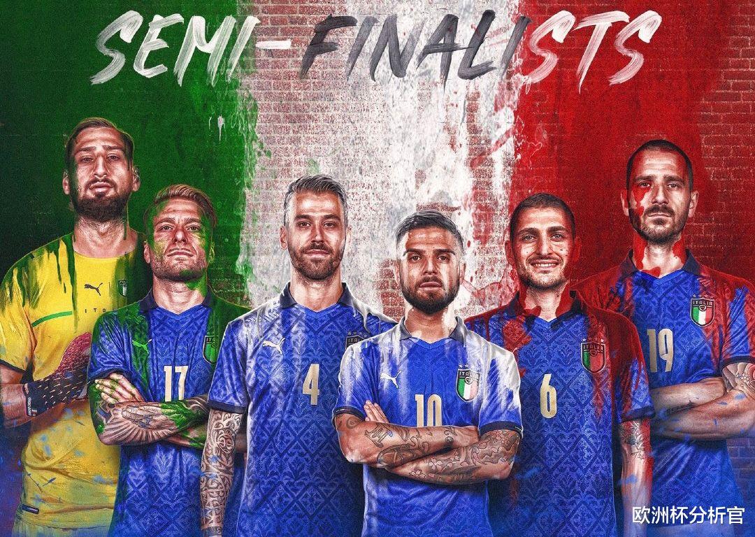 欧洲杯分析官：意大利夺冠稳了！夺冠概率领跑四强，伟意左后卫受伤却成隐患(1)