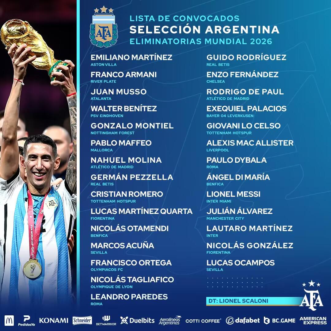 记者：阿根廷全队将于明天上午集合下午训练，目前有5人暂未归队(1)