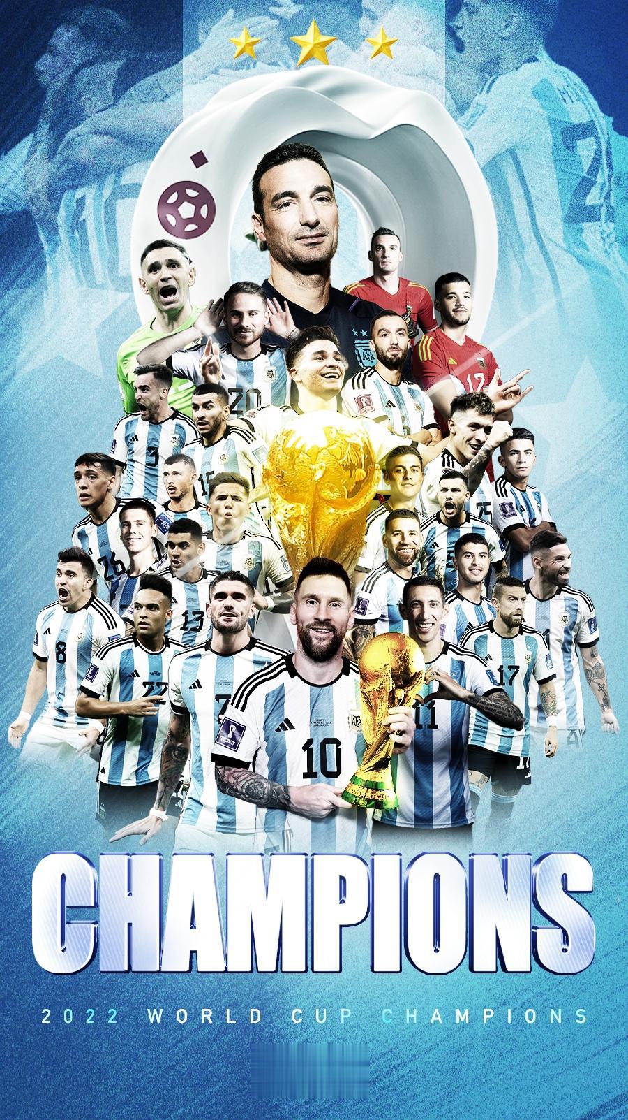 封王一周年去年今日球王梅西率阿根廷夺世界杯，圆梦卡塔尔！(6)